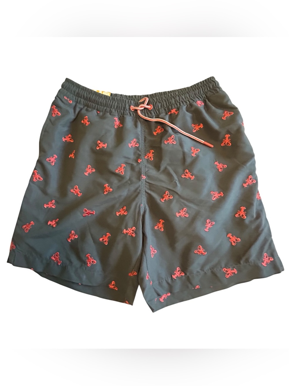Blue Caribbean Blue Swim Trunks with Red Lobster Embroidery size medium
